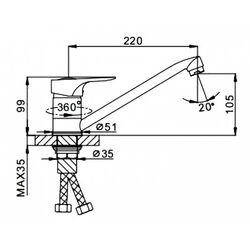 Baterie pentru chiuveta Frap H28 F4228-B (Chrome) Thumb