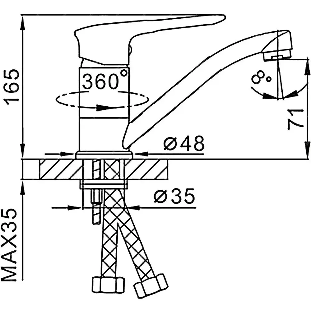 Baterie pentru chiuveta Frap H48 F4548 (Satin) - 2