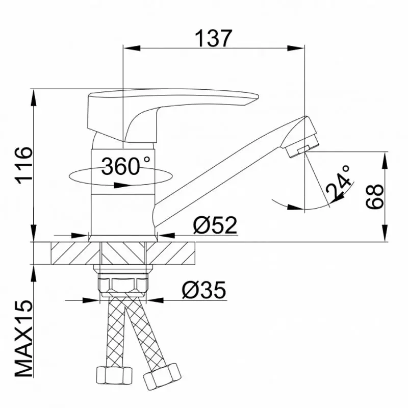 Baterie pentru chiuveta Frap H701 F49701-B (Chrome) - 3