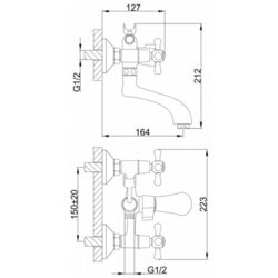 Baterie pentru cada si dus Frap H732 F32732-B (Chrome) Thumb