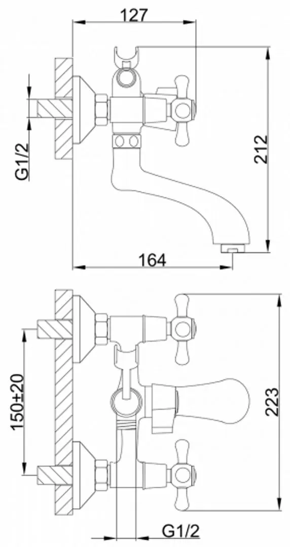 Baterie pentru cada si dus Frap H732 F32732-B (Chrome) - 2