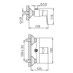 Baterie pentru dus Frud R101 R20101 (Chrome) Thumb