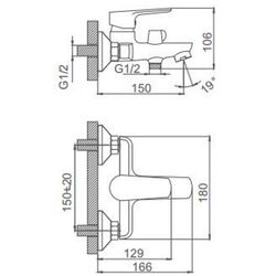 Baterie pentru cada si dus Frud R105 R32105 (Chrome) Thumb