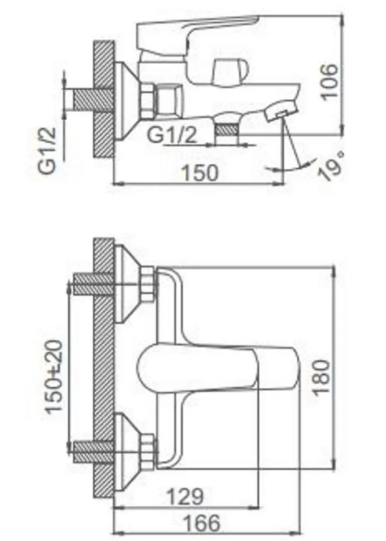 Baterie pentru cada si dus Frud R105 R32105 (Chrome) - 2