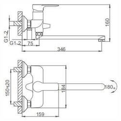 Смеситель для ванны и душа Frud R106 R22106 (Chrome) Thumb