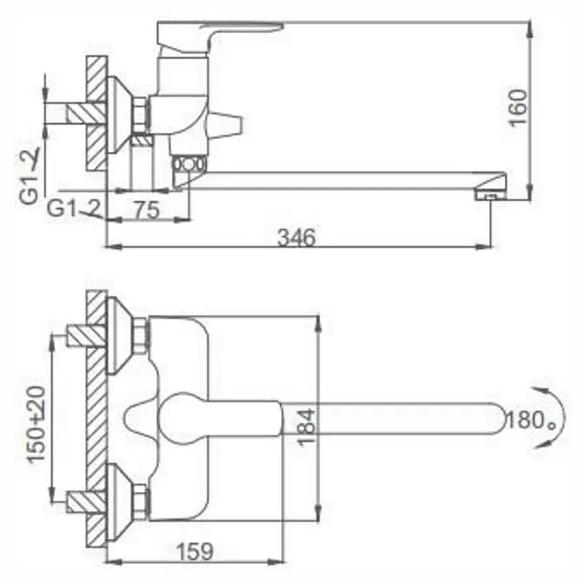 Смеситель для ванны и душа Frud R106 R22106 (Chrome)