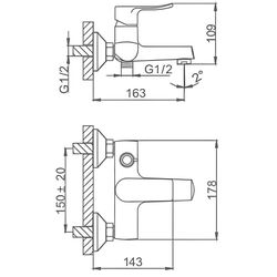Смеситель для ванны и душа Frud R101 R32101 (Chrome) Thumb
