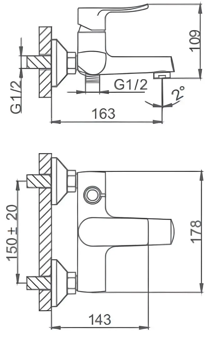 Смеситель для ванны и душа Frud R101 R32101 (Chrome)
