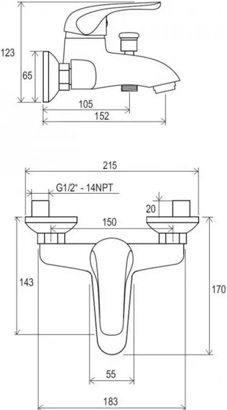 Baterie pentru cada si dus G-Ferro Hansberg 009 euro (Chrome) - 3