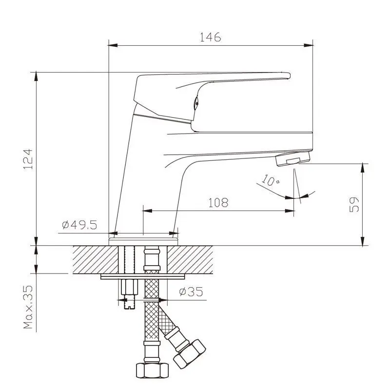 Baterie pentru lavoar Gehler 1420163BF (Black)
