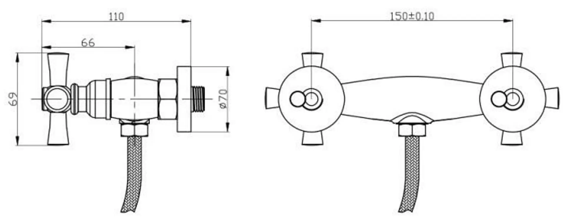 Baterie pentru dus GF (CRM)/S-21-363 (Chrome) - 2