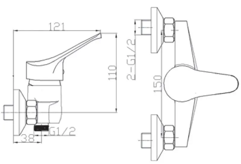Смеситель для ванной Goplast Ambrosiana 0103202 - 2