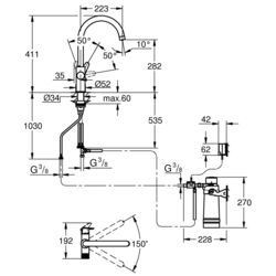 Смеситель для мойки + фильтр для воды Grohe Blue Pure Baucurve 30555000 (Chrome) Thumb
