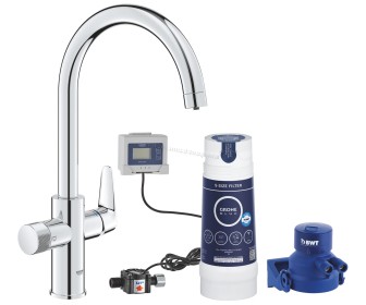 Baterie pentru chiuveta + filtru de apa Grohe Blue Pure Baucurve 30555000 (Chrome)