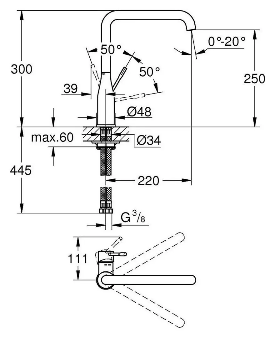 Смеситель для мойки Grohe Essence 30269GL0 (Cold Dawn) - 3