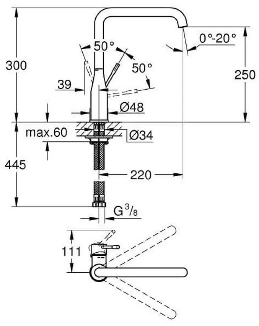 Смеситель для мойки Grohe Essence 30269GN0 (Cold Dawn) - 3