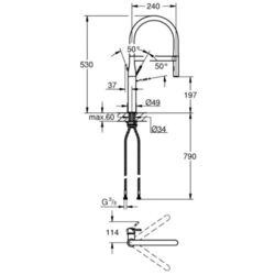 Baterie pentru chiuveta Grohe Essence 30294A00 (Dark Graphite) Thumb