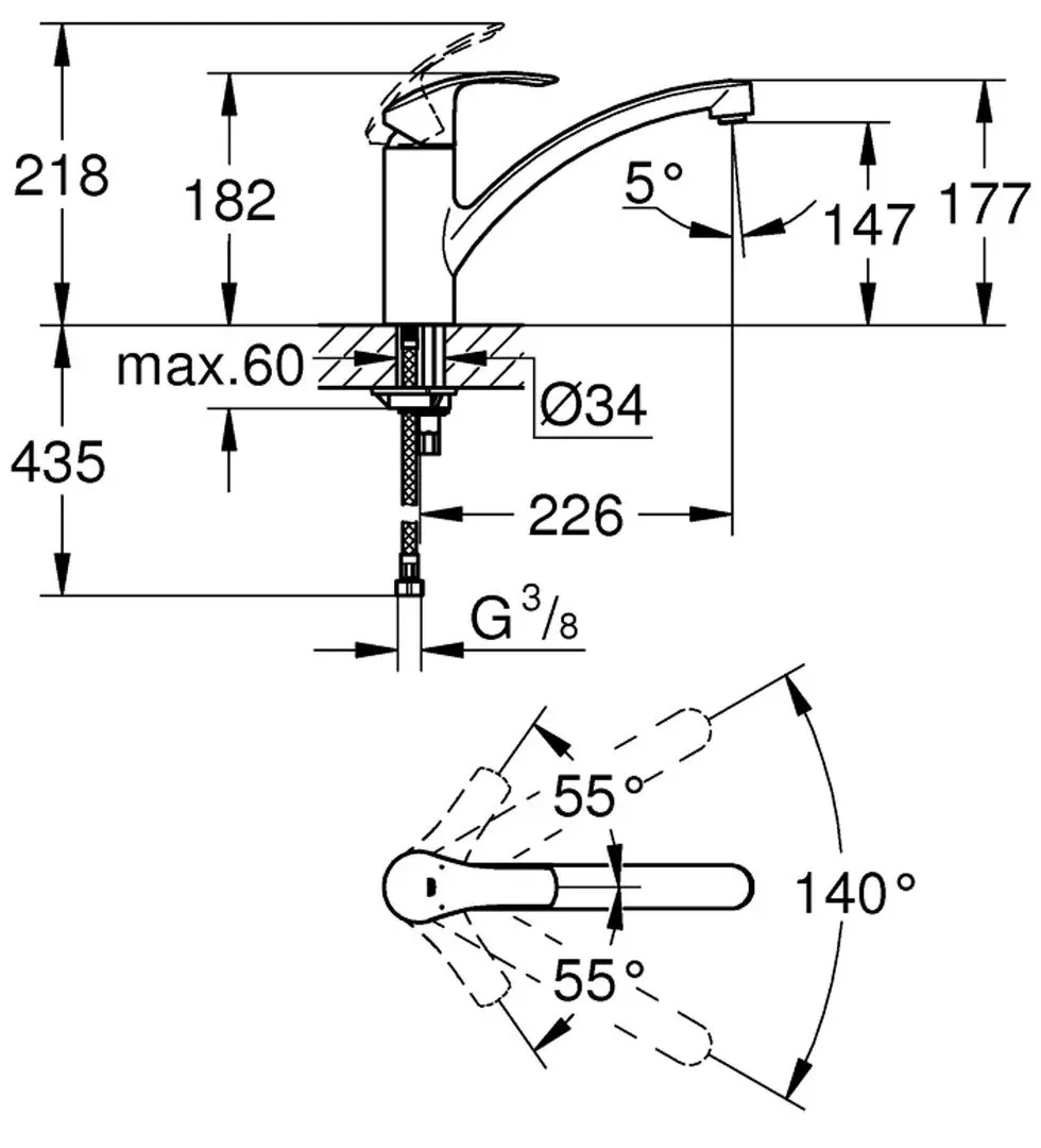 Смеситель для мойки Grohe Eurosmart 33281002 (Chrome) - 3