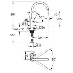 Смеситель для мойки Grohe Eurosmart Cosmopolitan 32843002 (Chrome) Thumb