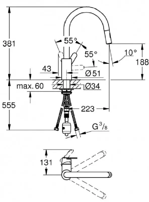Смеситель для мойки Grohe Get 31484001 (Сhrome) - 2