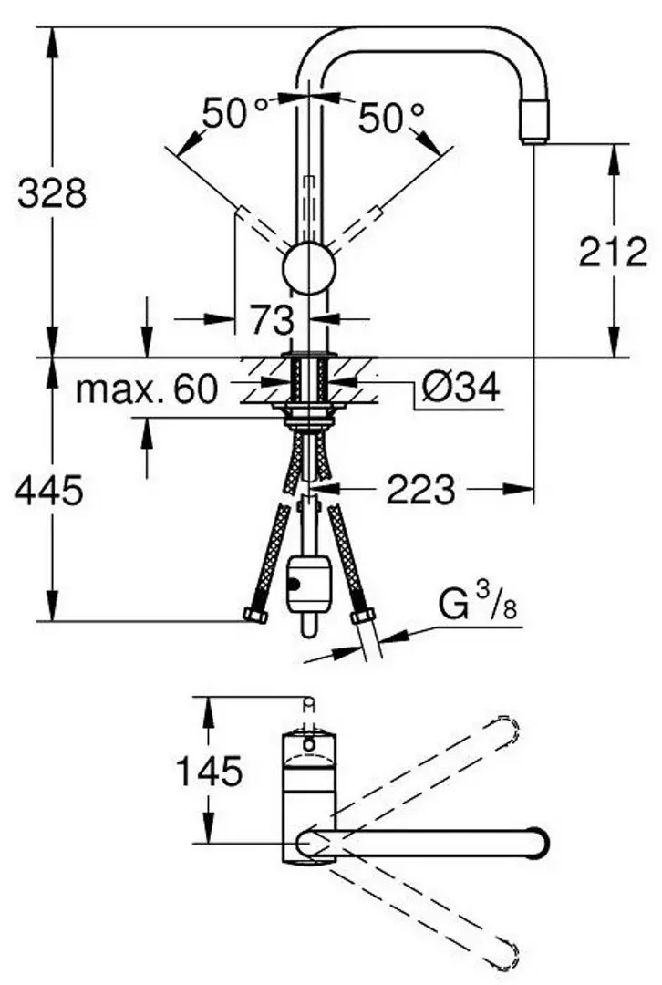 Смеситель для мойки Grohe Minta 32067000 (Chrome) - 3