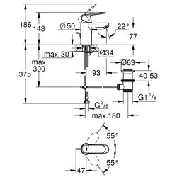Смеситель для умывальника Grohe Eurosmart Cosmopolitan S 3282500E (Chrome) Thumb