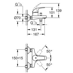 Baterie pentru cada si dus Grohe Start Curve 23768000 (Chrome) Thumb