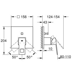 Смеситель для ванны и душа Grohe Eurocube 24062000 (Chrome) Thumb