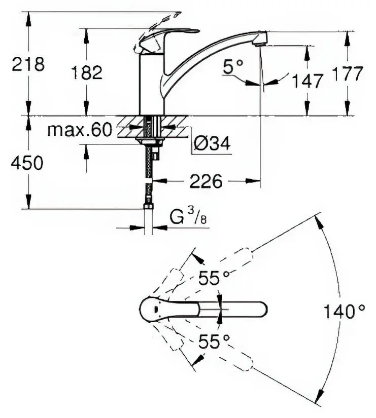 Смеситель для мойки Grohe Eurosmart 33281002 (Chrome) - 3