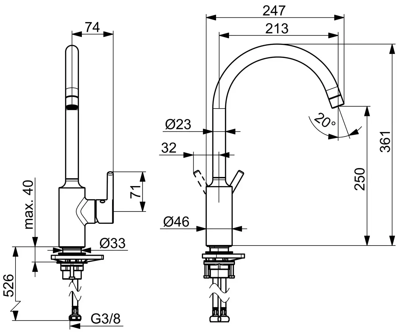 Смеситель для мойки Hansa Vantis 52202267 (Chrome) - 7