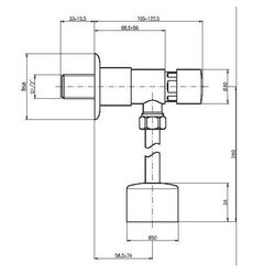 Robinet pentru pisoar Herz Push P31 UH00031 (Chrome) Thumb