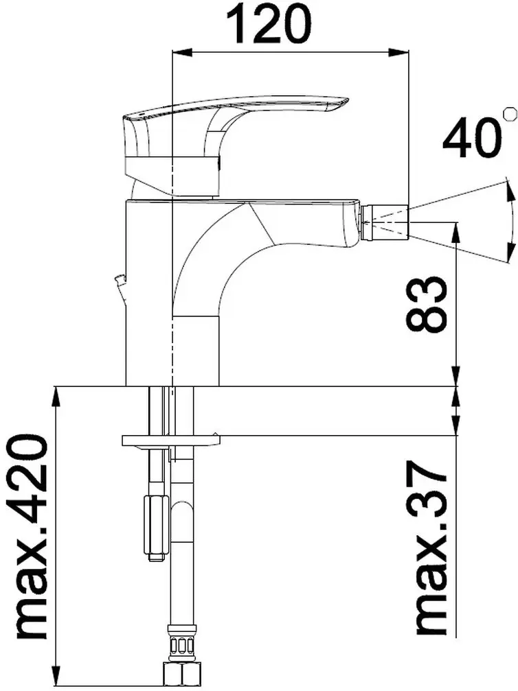 Смеситель для биде Herz Elite e50 UH00588 (Chrome)