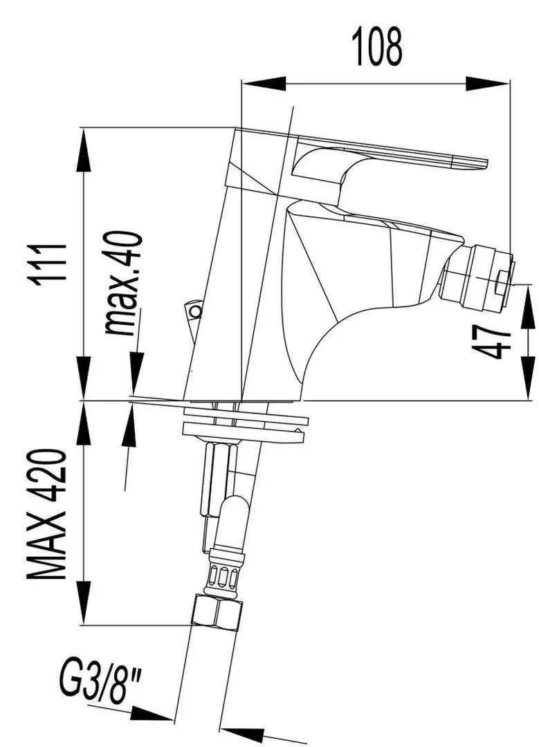 Смеситель для биде Herz Infinity i50 UH00503 (Chrome)