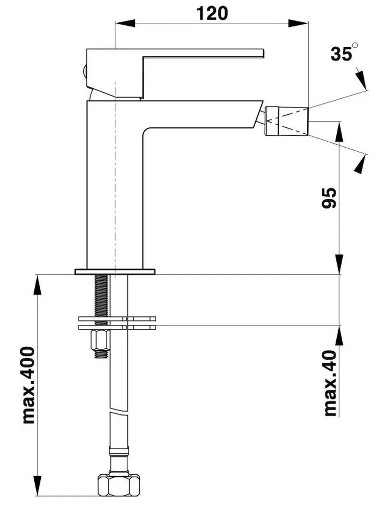 Смеситель для биде Herz SQ q50 UH00595 (Chrome)