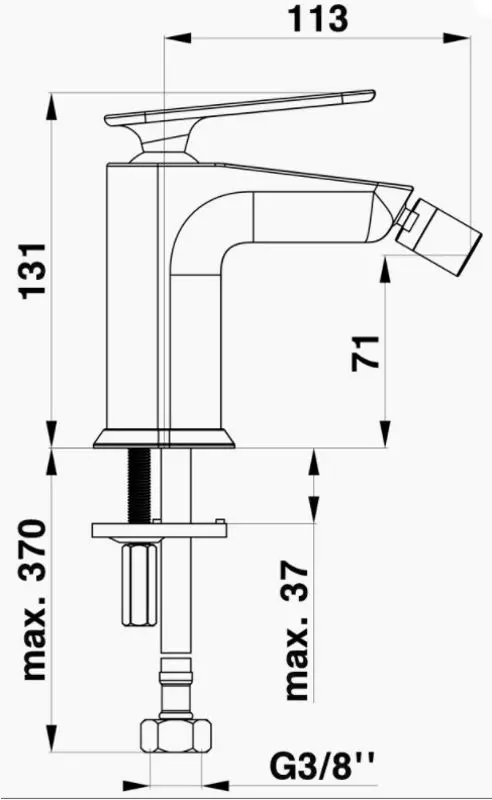 Смеситель для биде Herz Zen u50 UH00530 (Chrome)