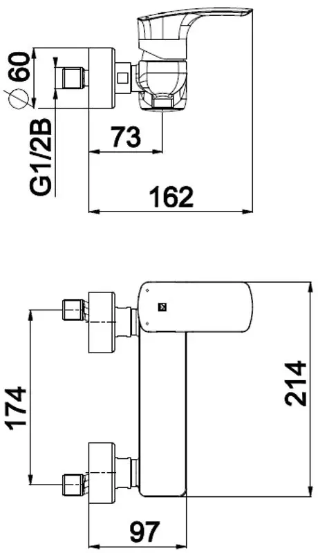 Baterie pentru dus Herz Elite e40B UH00485B (Black)