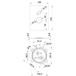 Смеситель для ванны и душа Herz SQ UH00362 (Chrome) Thumb