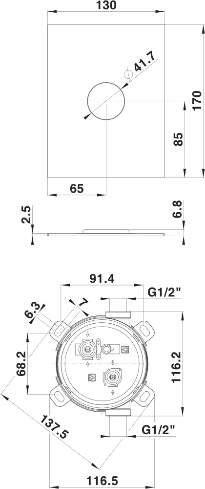 Смеситель для душа Herz UH00361 (Chrome)