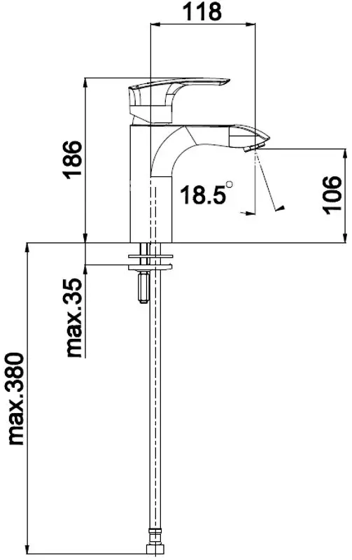 Смеситель для умывальника Herz Elite e10 UH00088 (Chrome)