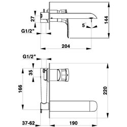 Baterie pentru lavoar Herz Elite e80 UH00080 (Chrome) Thumb