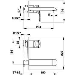 Baterie pentru lavoar Herz Elite e80B UH00080B (Black) Thumb