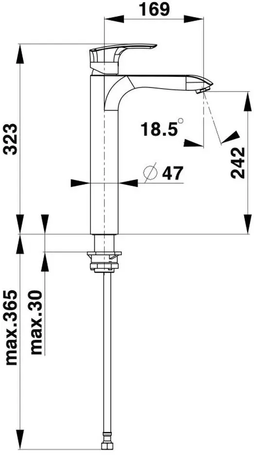 Смеситель для умывальника Herz Elite e12 High UH00089 (Chrome)