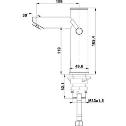 Baterie pentru lavoar Herz Fresh UH09118 (Chrome) Thumb