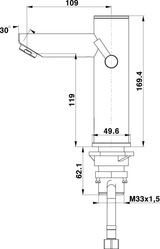 Baterie pentru lavoar Herz Fresh UH09118 (Chrome) - 3