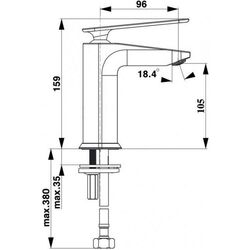 Baterie pentru lavoar Herz Zen u10 UH00077 (Chrome) Thumb