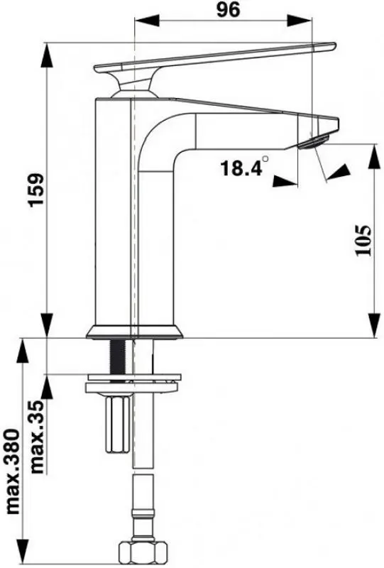 Baterie pentru lavoar Herz Zen u10 UH00077 (Chrome)