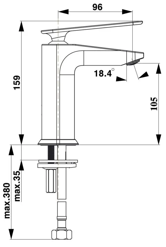 Baterie pentru lavoar Herz Zen u10B UH00077B (Black)