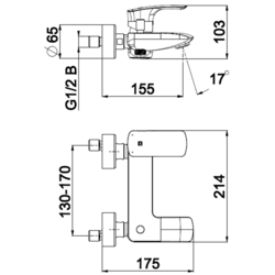 Baterie pentru cada si dus Herz Elite e30B UH00373B (Black) Thumb