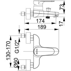 Смеситель для ванны и душа Herz Infinity i30 UH00301 (Chrome) Thumb