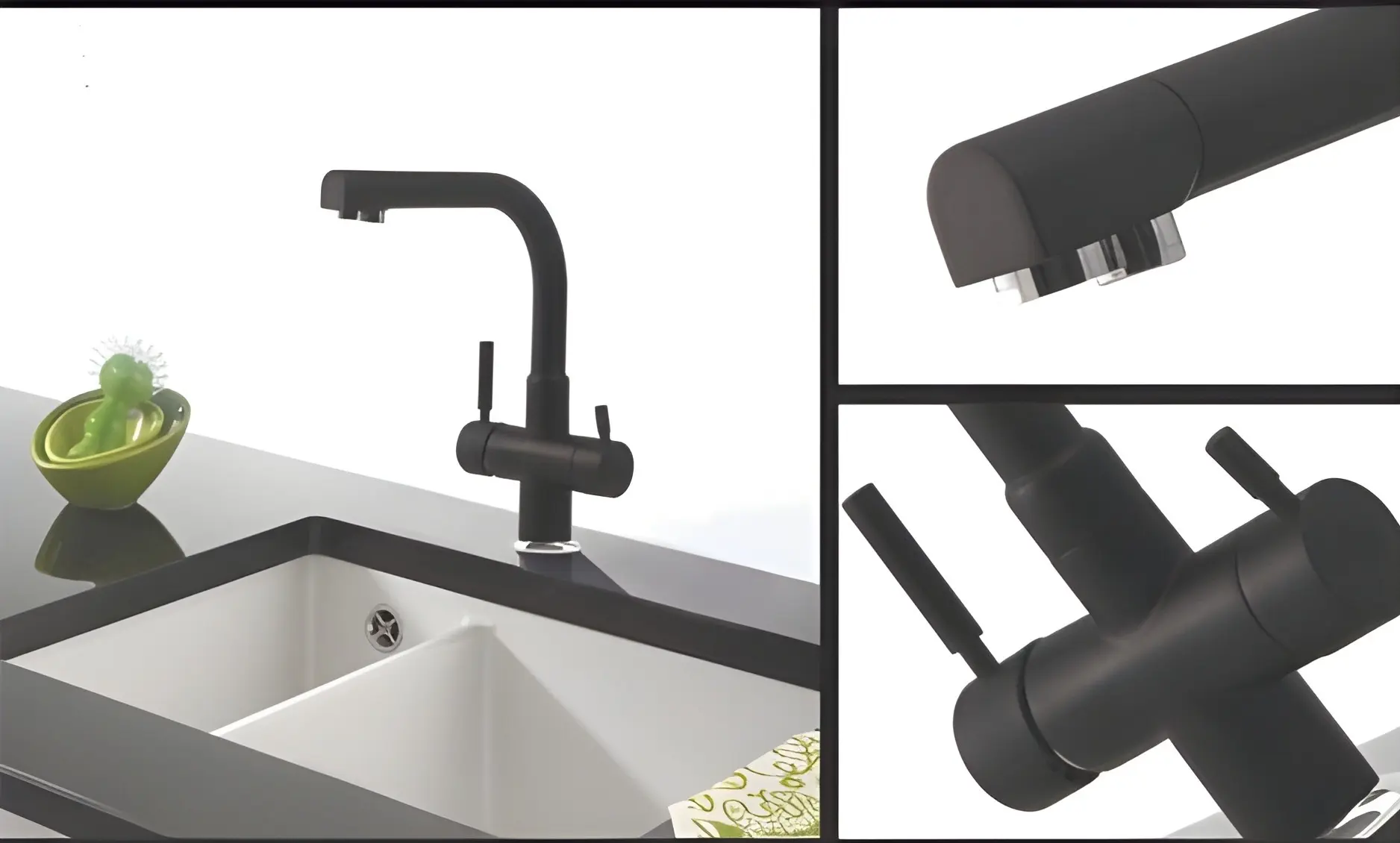 Смеситель для мойки Hoff 3301 B (Black) - 2